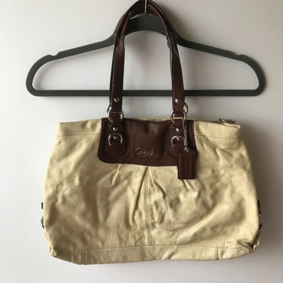 Coach Handbags - Coach | Cream & Brown Y2K Leather Hobo Shoulder Bag